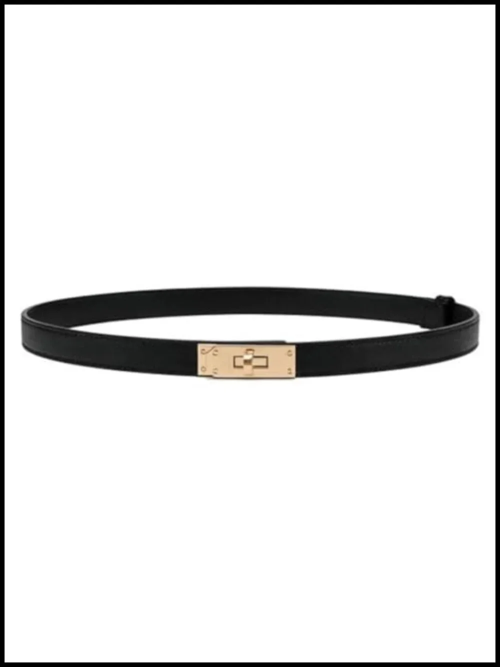 Women's Skinny Leather Belt with Turn-Lock Buckle for Dresses & Jeans